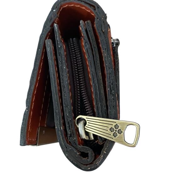 Patricia Nash NWOTS Canetti Florence Brown Leather Trifold Wallet - Picture 2 of 7